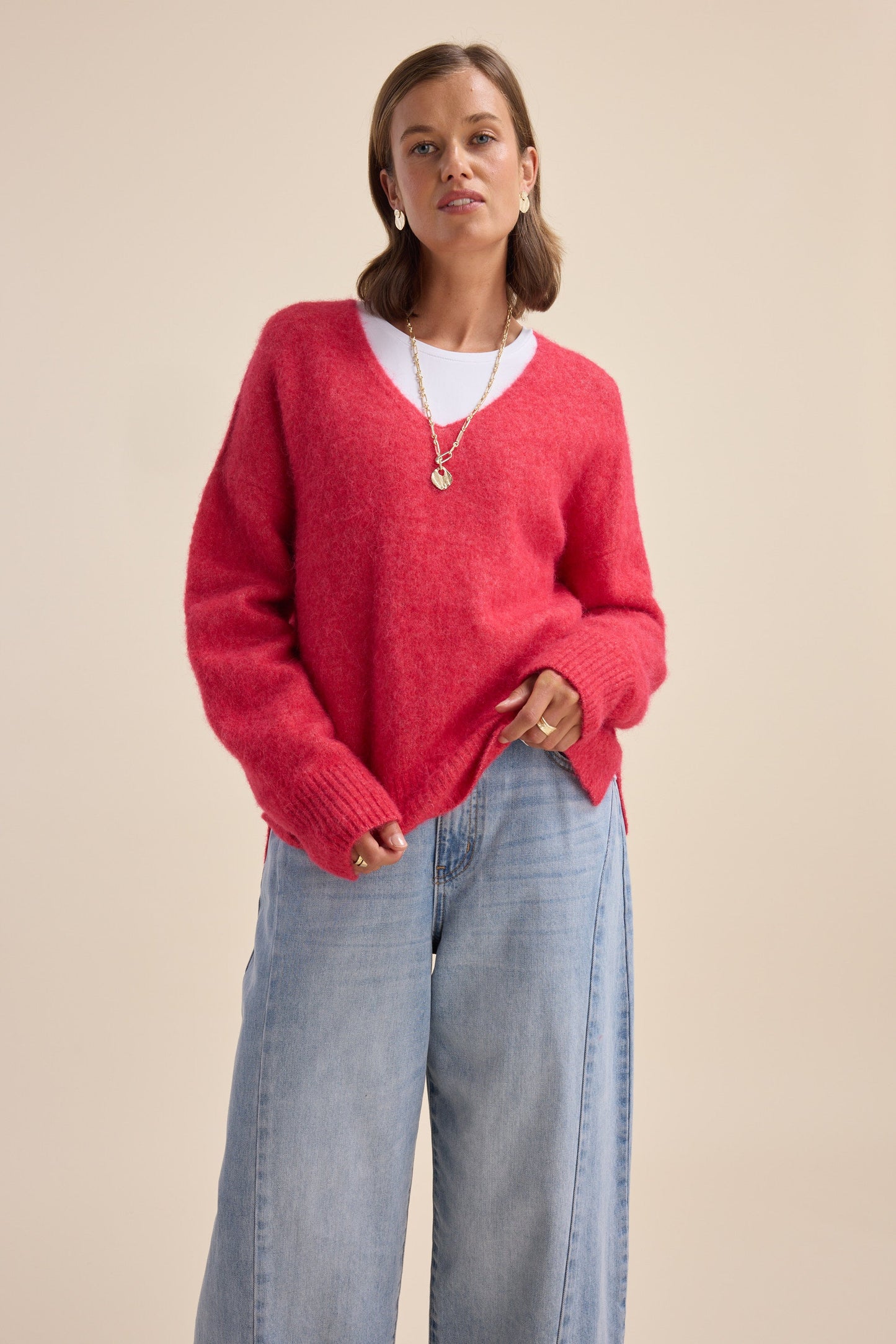 The Luxe Whisper Relaxed V Neck Sweater