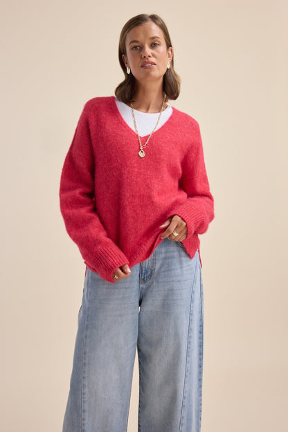 The Luxe Whisper Relaxed V Neck Sweater