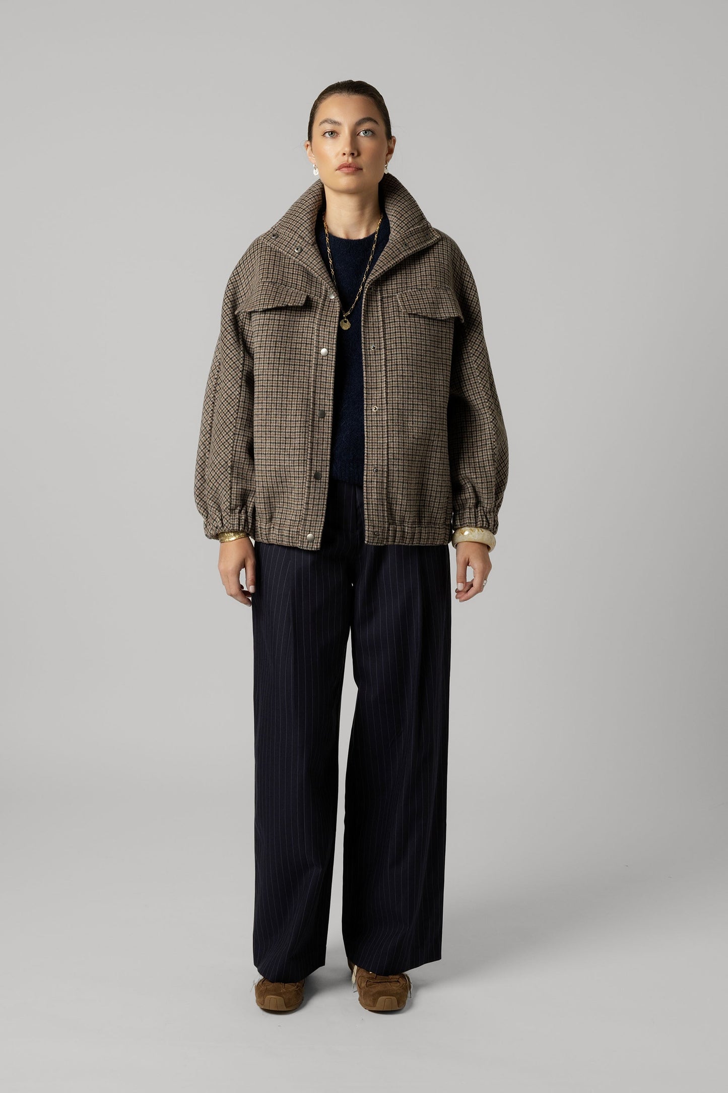 Wool Blend Bomber Coat