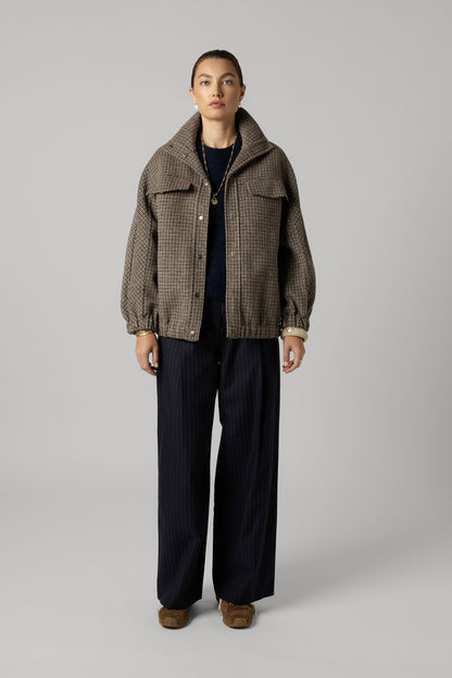 Wool Blend Bomber Coat