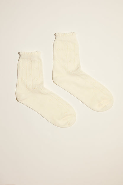 Josie Pointelle Crew Socks
