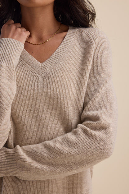 Elementary Cashmere Blend V Neck Sweater