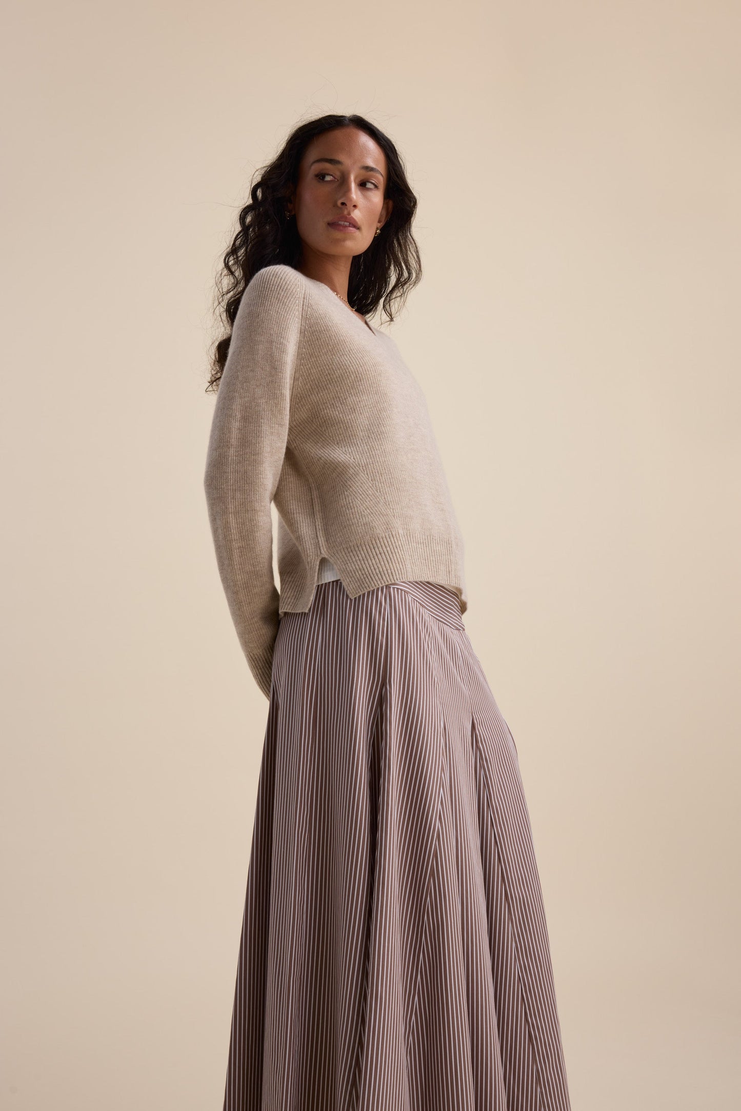 Elementary Cashmere Blend V Neck Sweater