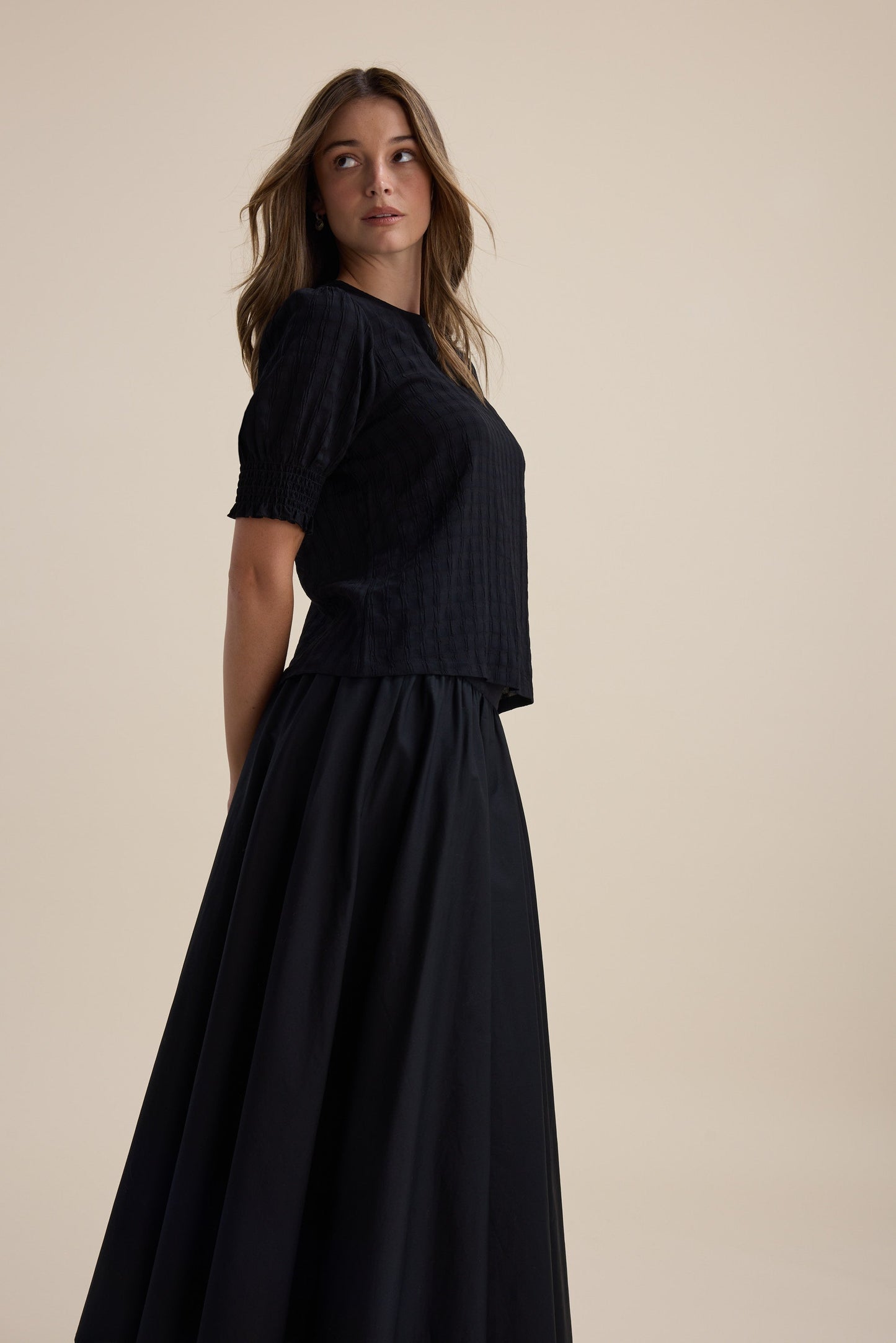 Leila Shirred Sleeve Top