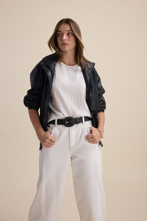 Leila Shirred Sleeve Top