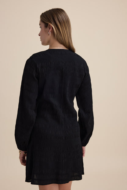 Tessa Textured Button Front Dress