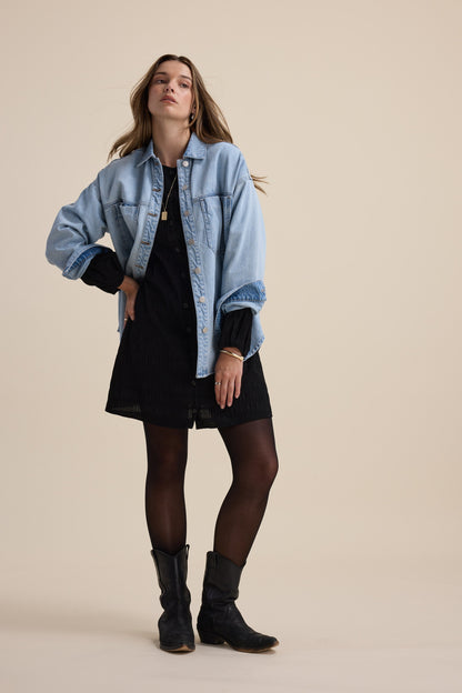 Tessa Textured Button Front Dress