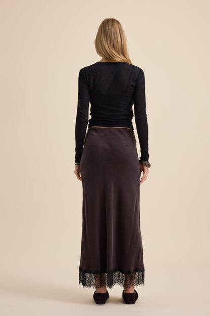 Eloise Lace Detail Slip Skirt