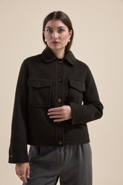 Kaia Wool Blend Cropped Coat