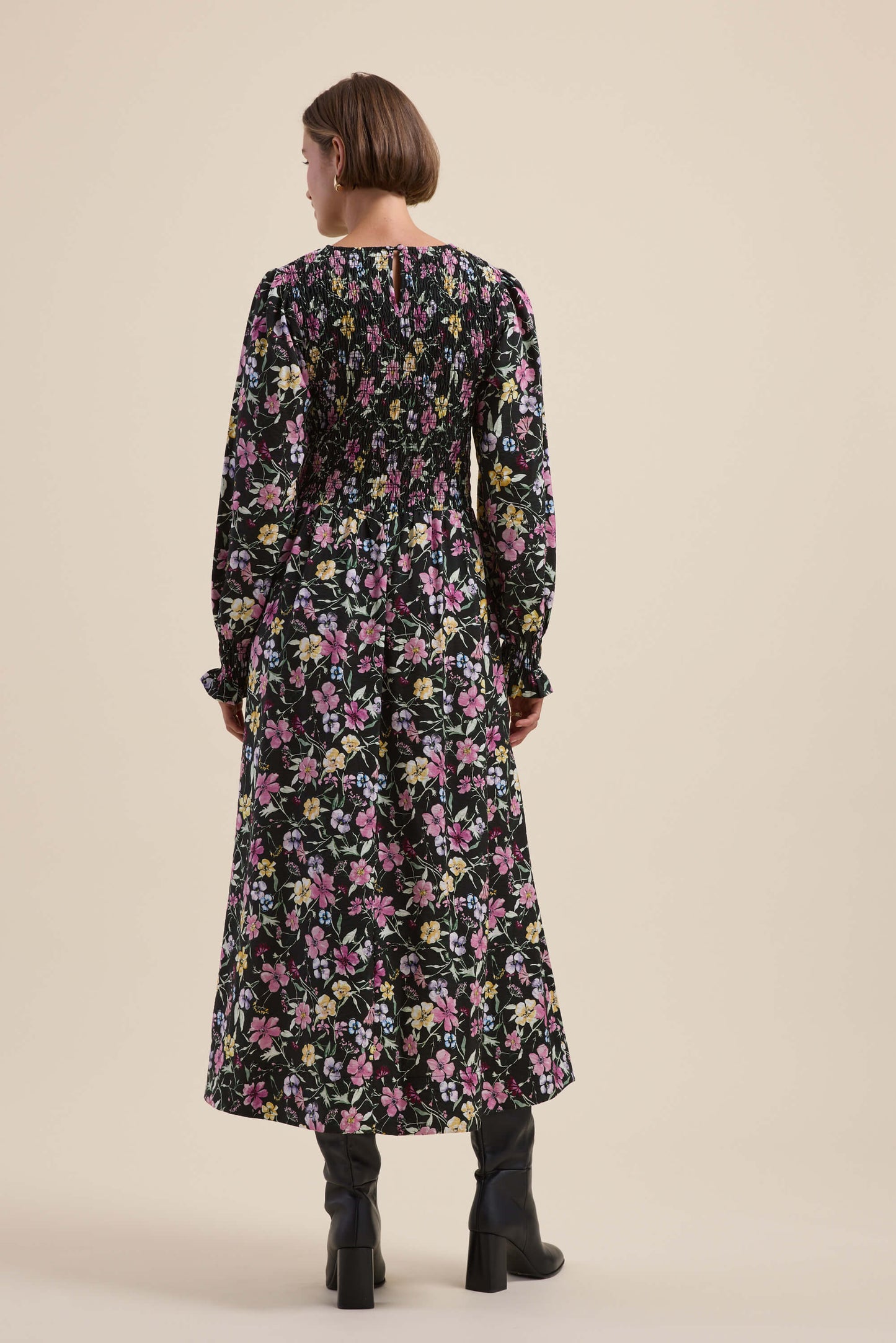 Brooke Shirred Long Sleeve Dress