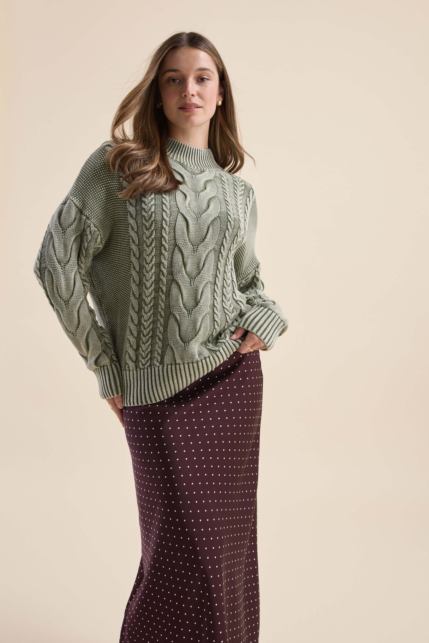 Elementary Cable Detail Sweater