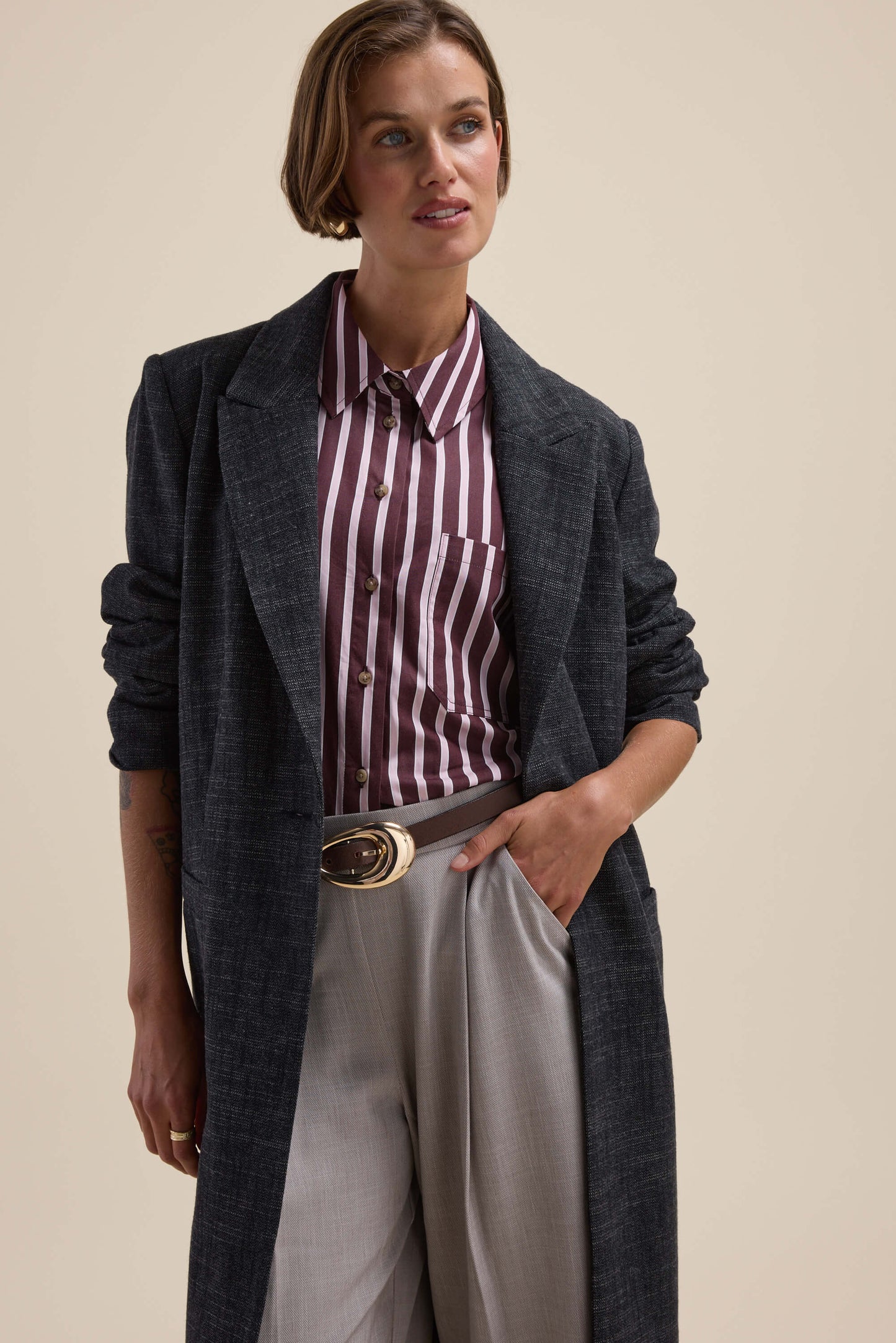 The Wool Blend Blazer Coat