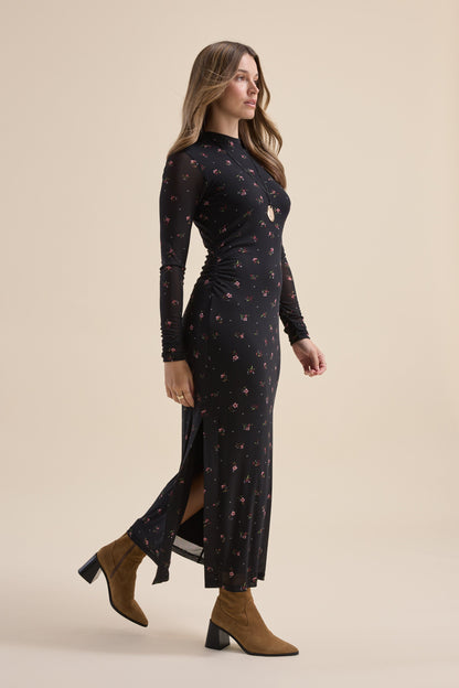 The Mesh Funnel Neck Dress