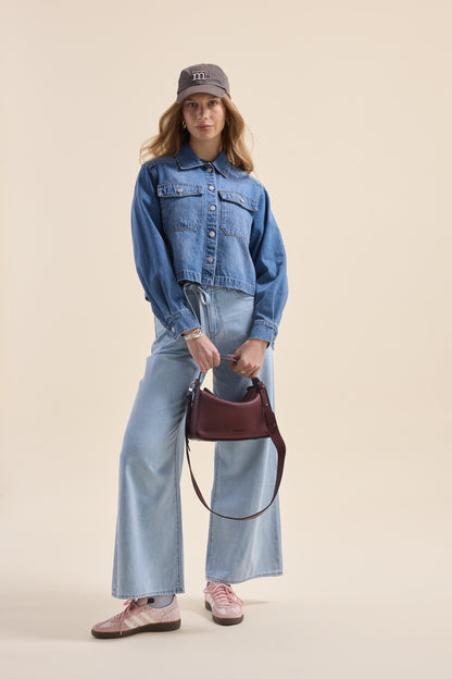 Elementary Long Sleeve Cropped Denim Shirt
