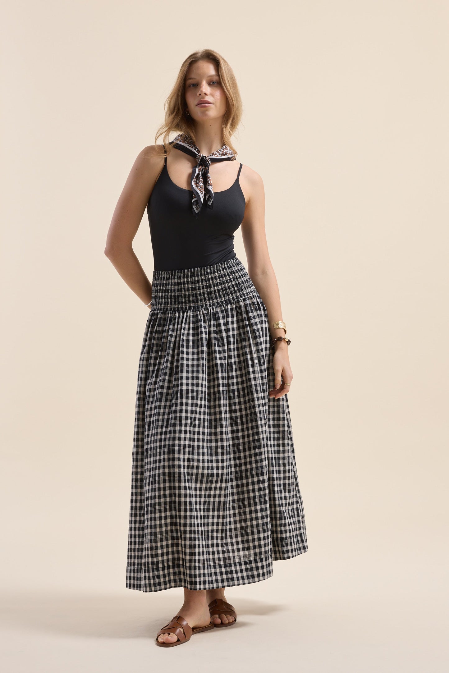 Elementary Shirred Drop Waist Skirt