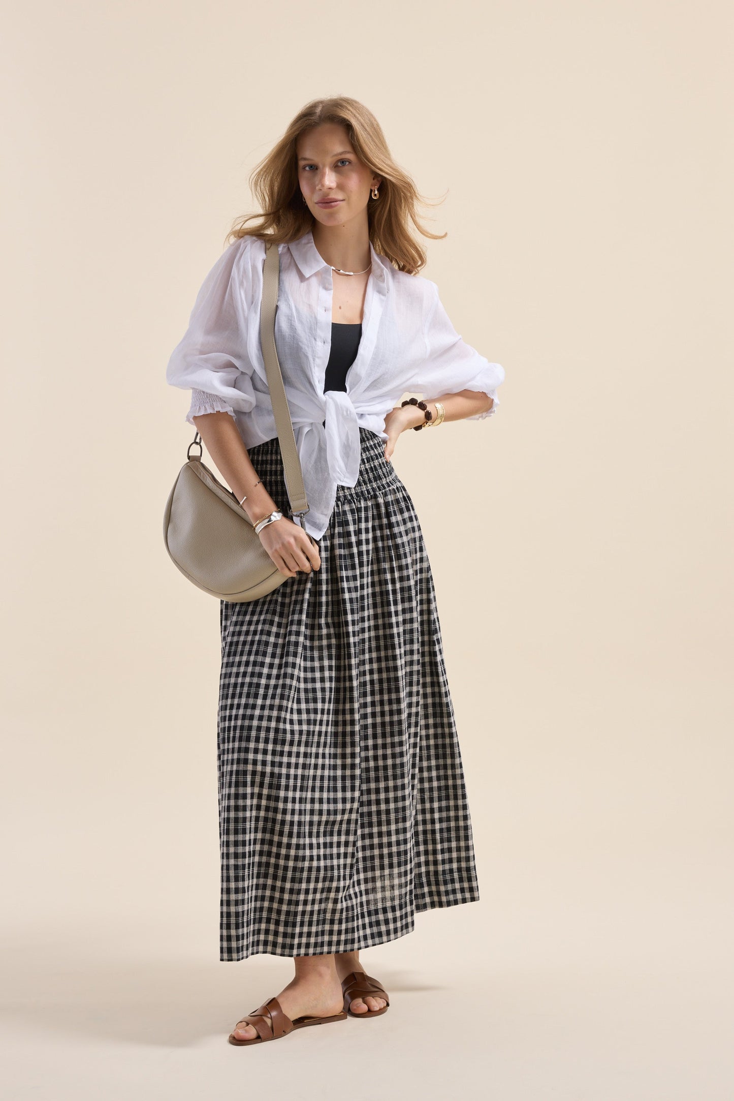 Elementary Shirred Drop Waist Skirt