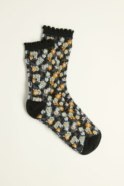 Jodi Floral Crew Socks