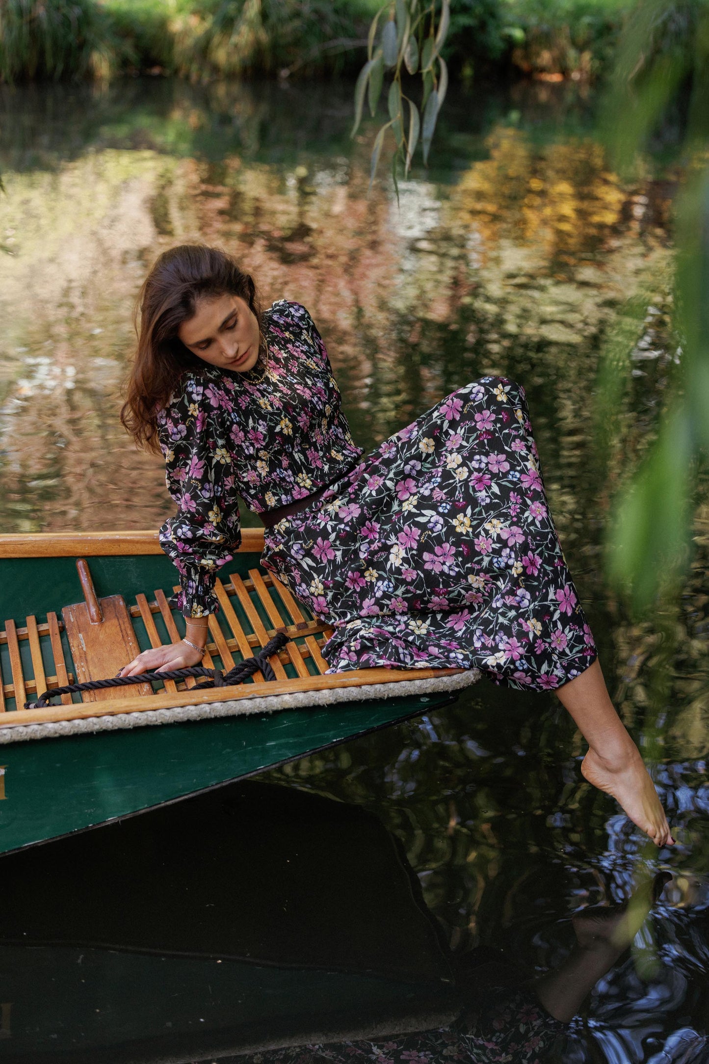 Brooke Shirred Long Sleeve Dress