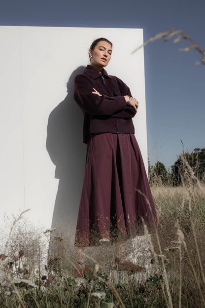 The Zip Front Wool Blend Cropped Coat