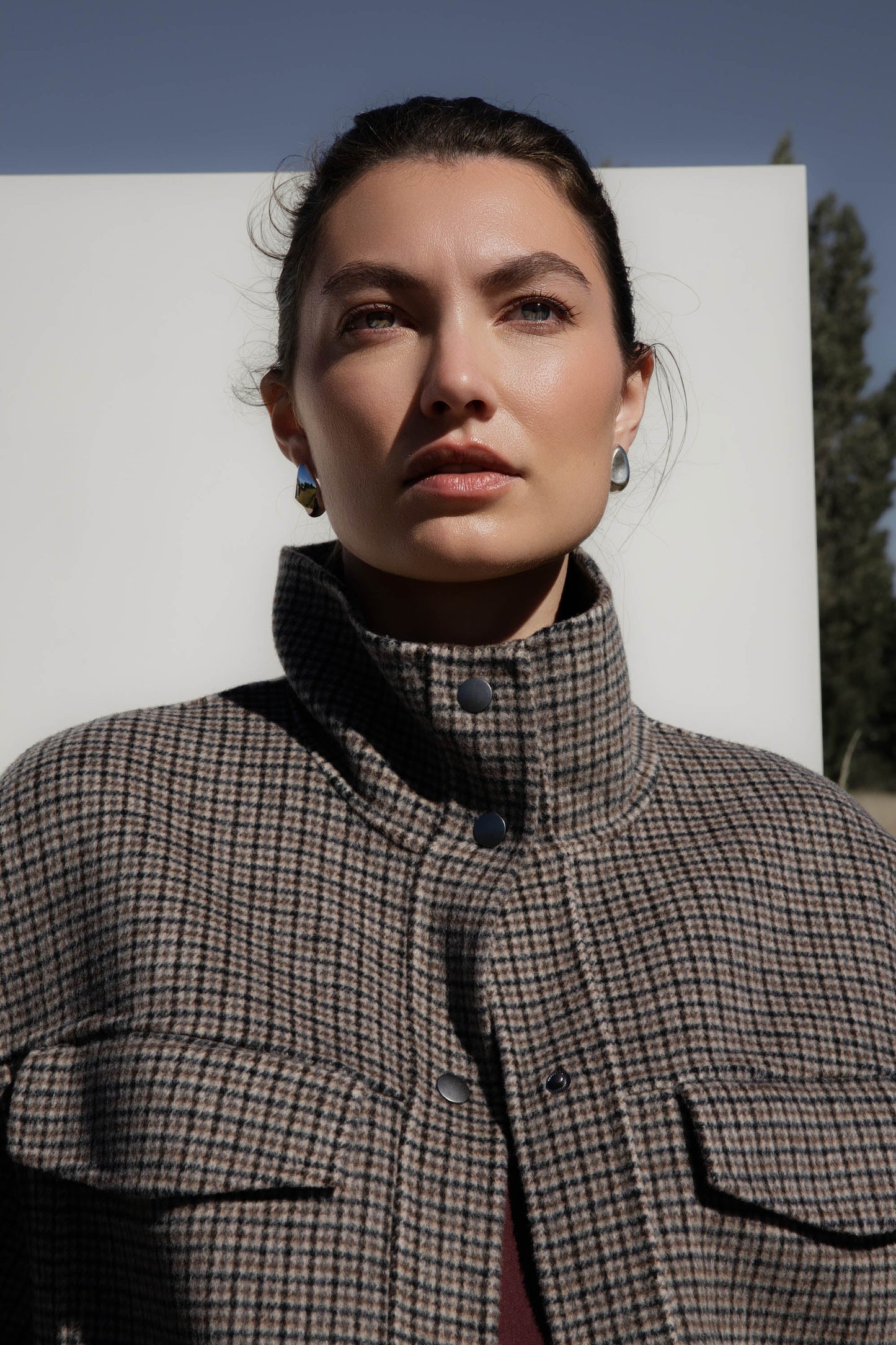 Wool Blend Bomber Coat