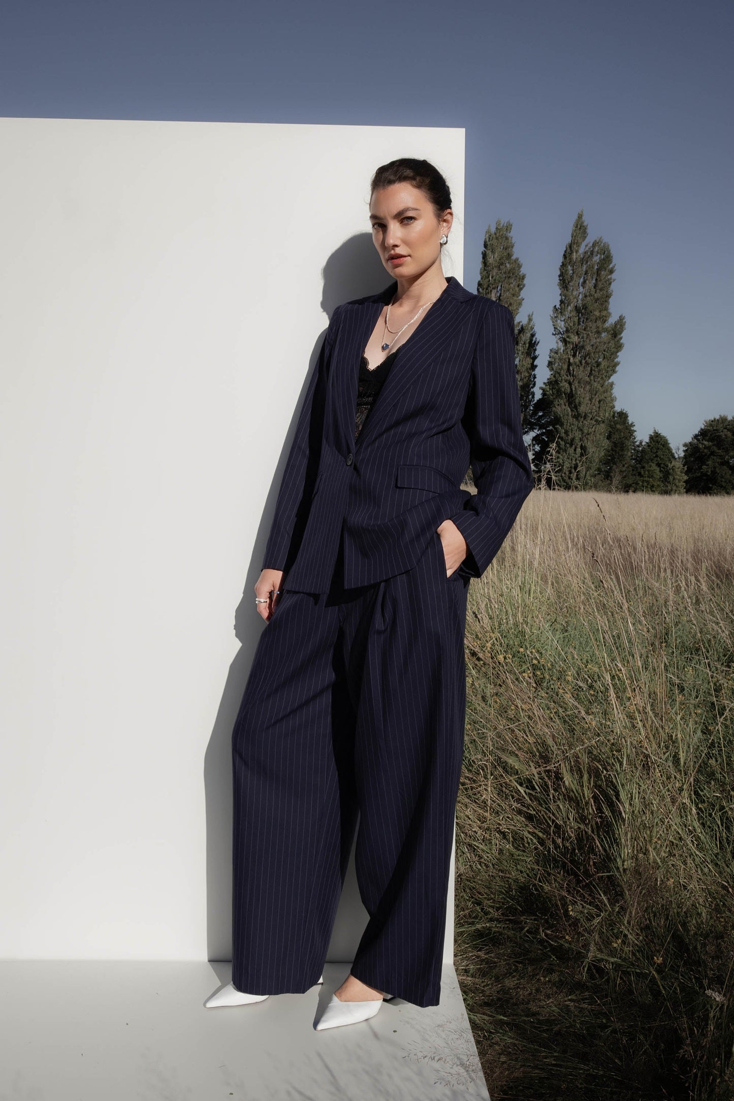 The Pleat Detail Wide Leg Pants