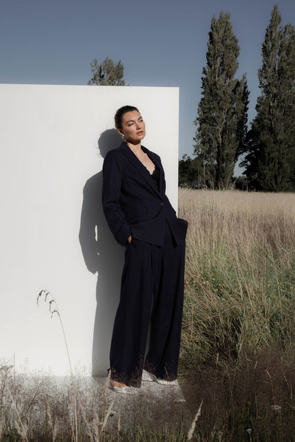 The Pleat Detail Wide Leg Pants