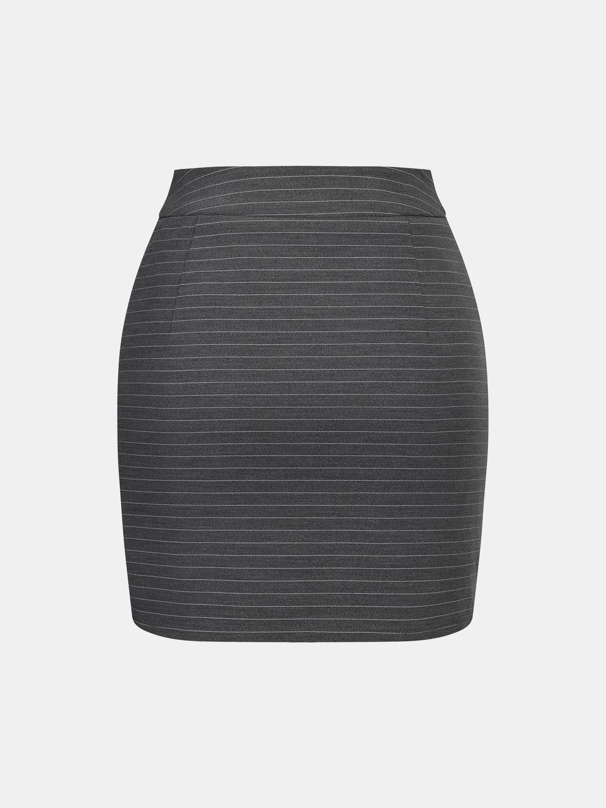 Pinstripe Shirt and Ruched Mini Skirt Set