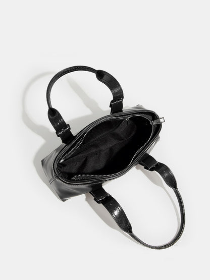 Glossy Buckle Handle Bag
