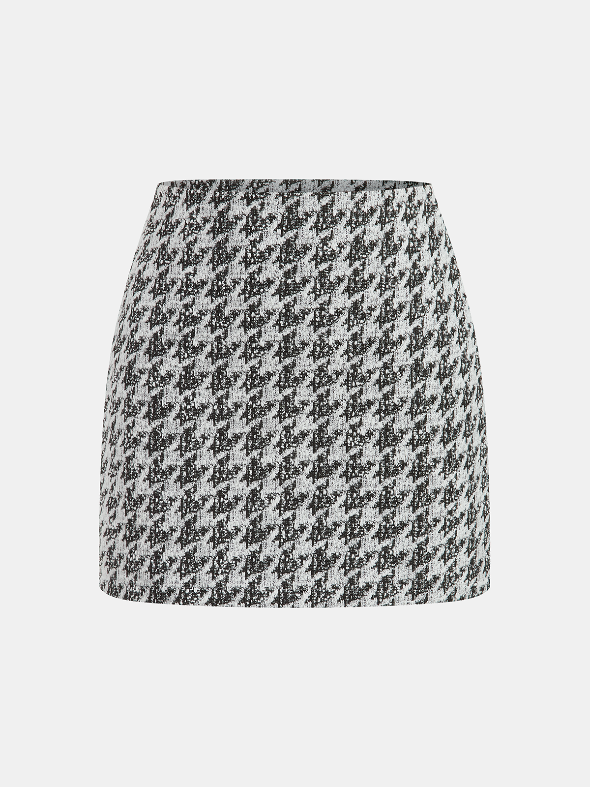 Metal Button Houndstooth Vest & Mini Skirt Set