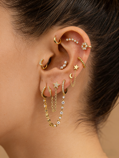 4Pcs Single Ear Celestial Earring