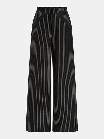 Pinstripe Halter Top & Wide Leg Pants Set