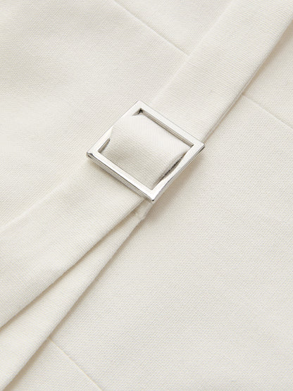Linen Blend Cap Sleeve Asymmetric Vest