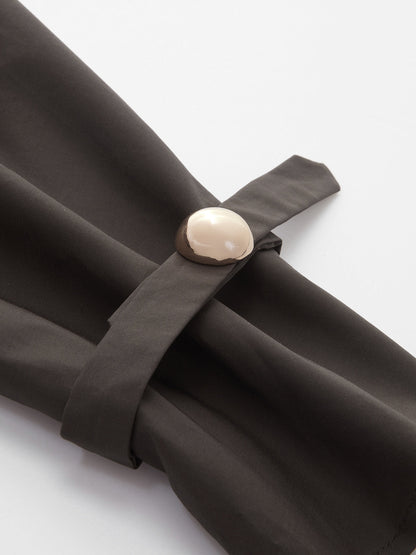 Tencel-Blend Asymmetric Wrap Blouse