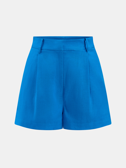 Sleeveless Blazer Vest & Pleated Shorts Set