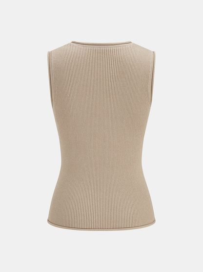 Metal Stud Embellished Knit Vest