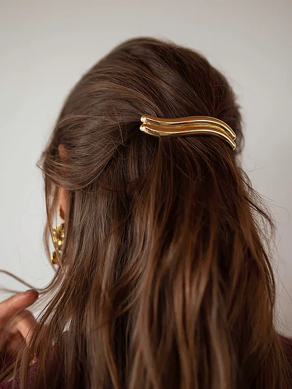 Minimalist Wave Metal Hair Barrette