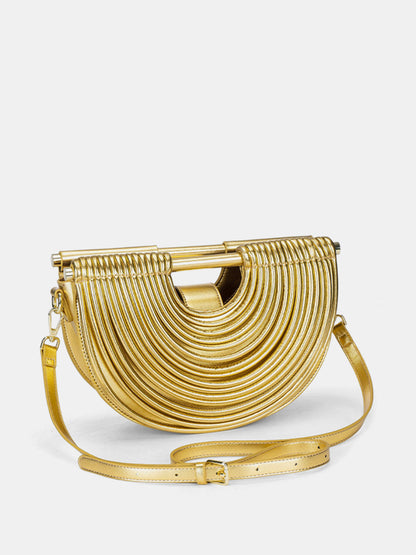 Multi-Layer Half Moon Crossbody Handbag