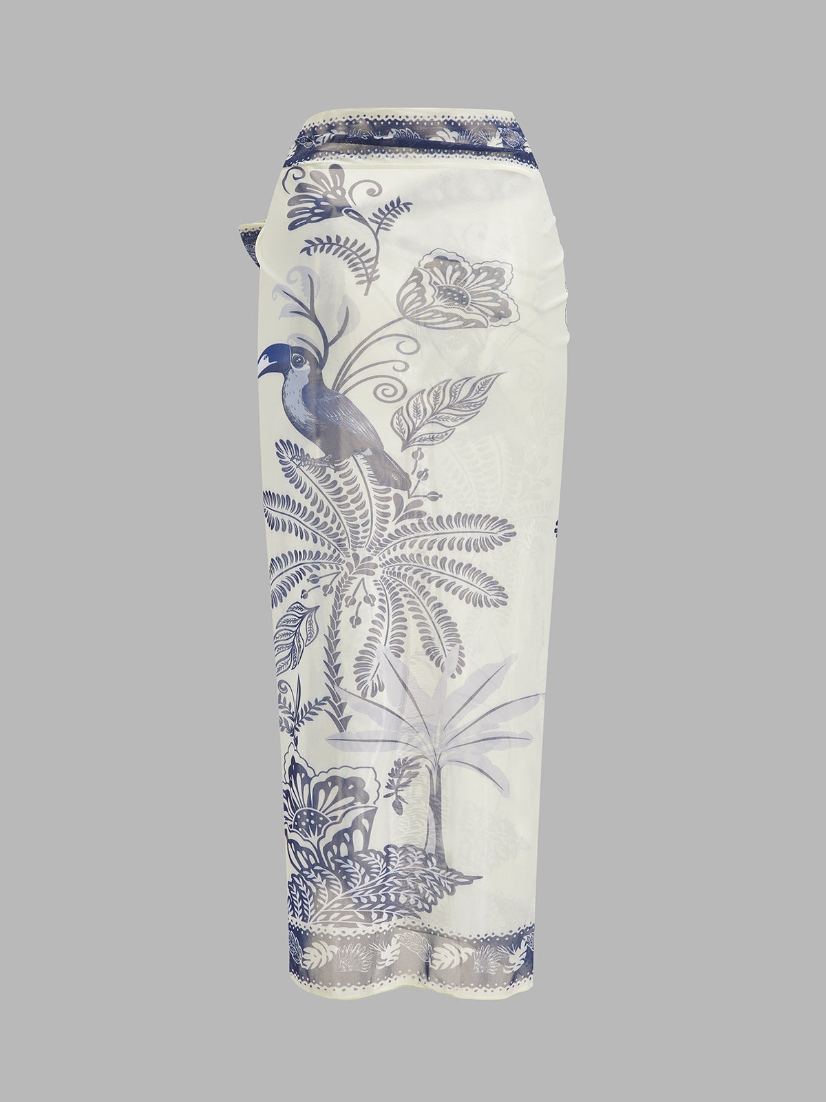 Tropical Toucan Print One Piece Swimsuit & Sarong Set