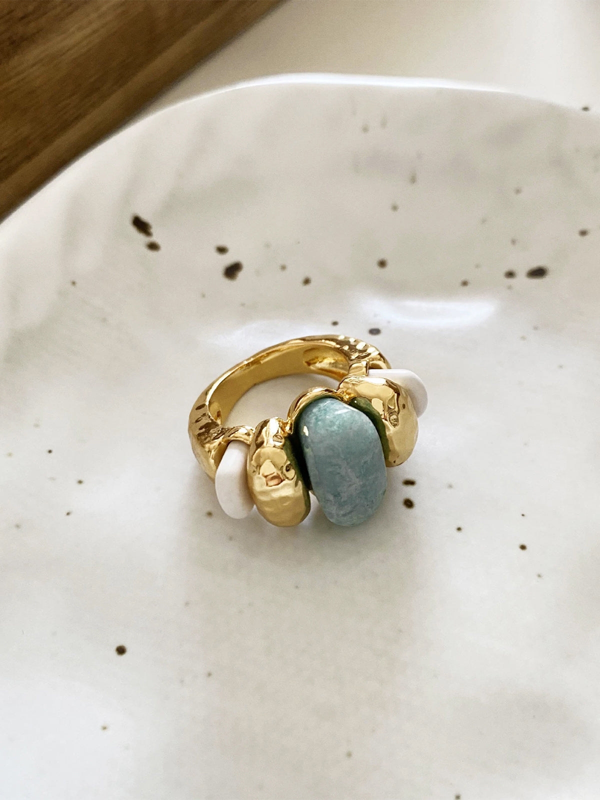 Natural Stone Chunky Statement Ring