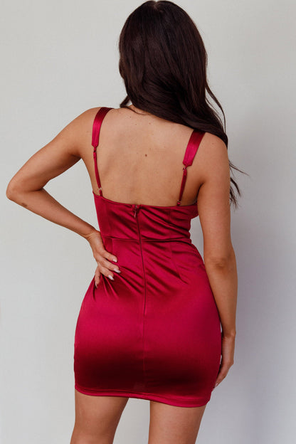Whimsy Pleated Bust Mini Dress Fuchsia