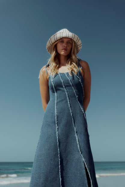 Rosa Denim Panel Detail Dress