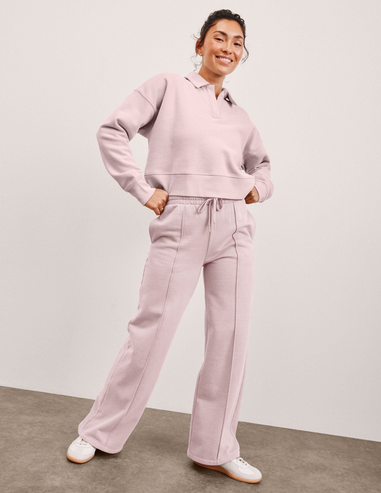 LuxeFleece™ Pintuck Wide Leg Pant