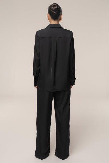 Black Misty Button Up