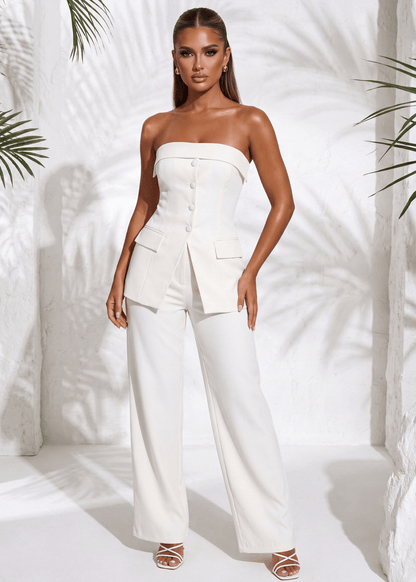 Polished Presence Tailored Trousers - Ivory