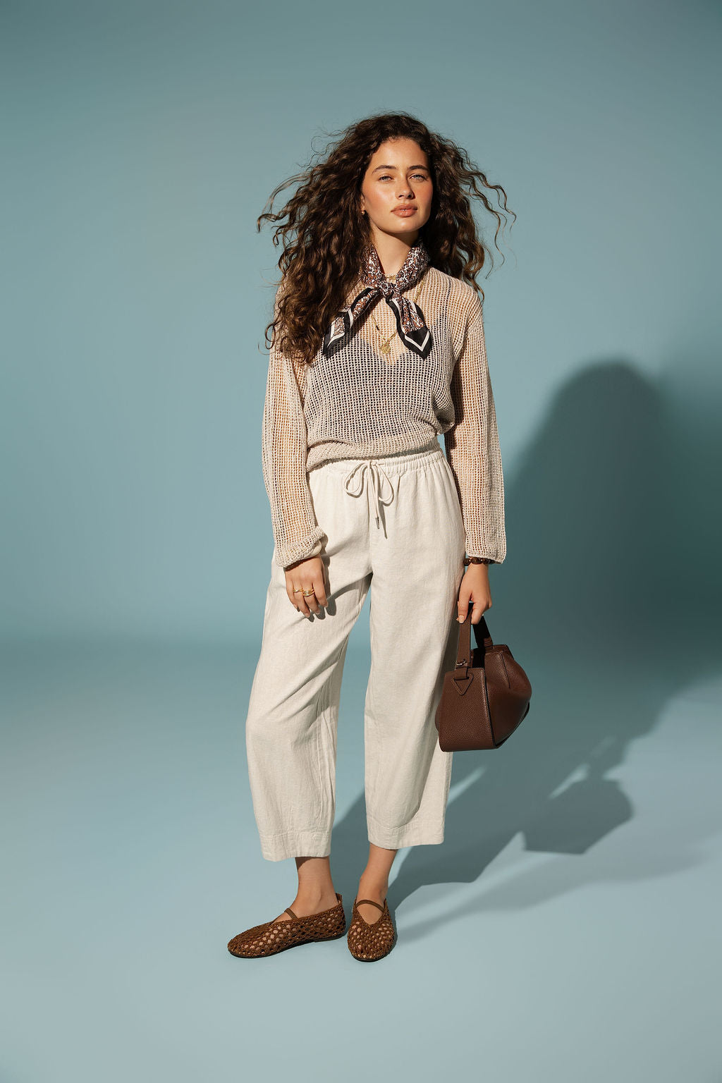 Elementary Linen Barrel Leg Jogger