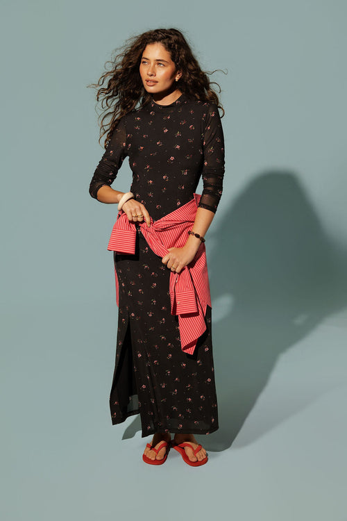 The Mesh Funnel Neck Dress