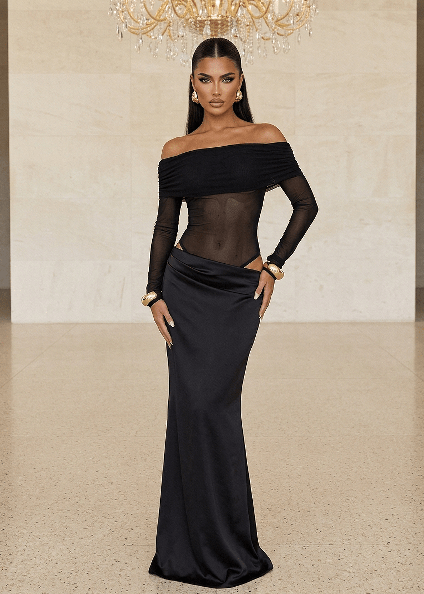 Unavailable Energy Cut Out Maxi Dress - Black