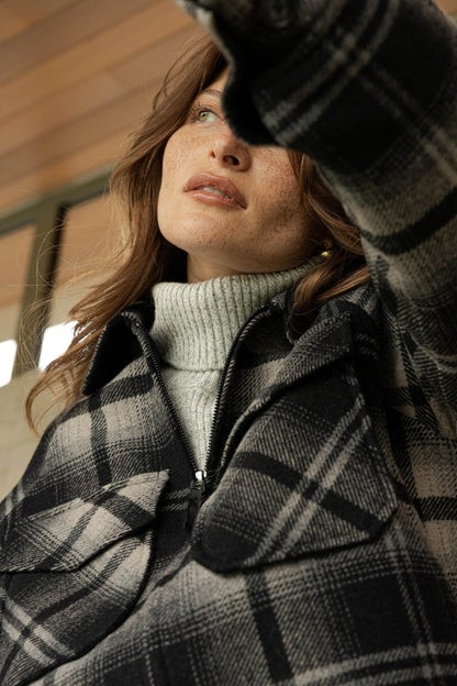 The Zip Front Wool Blend Cropped Coat