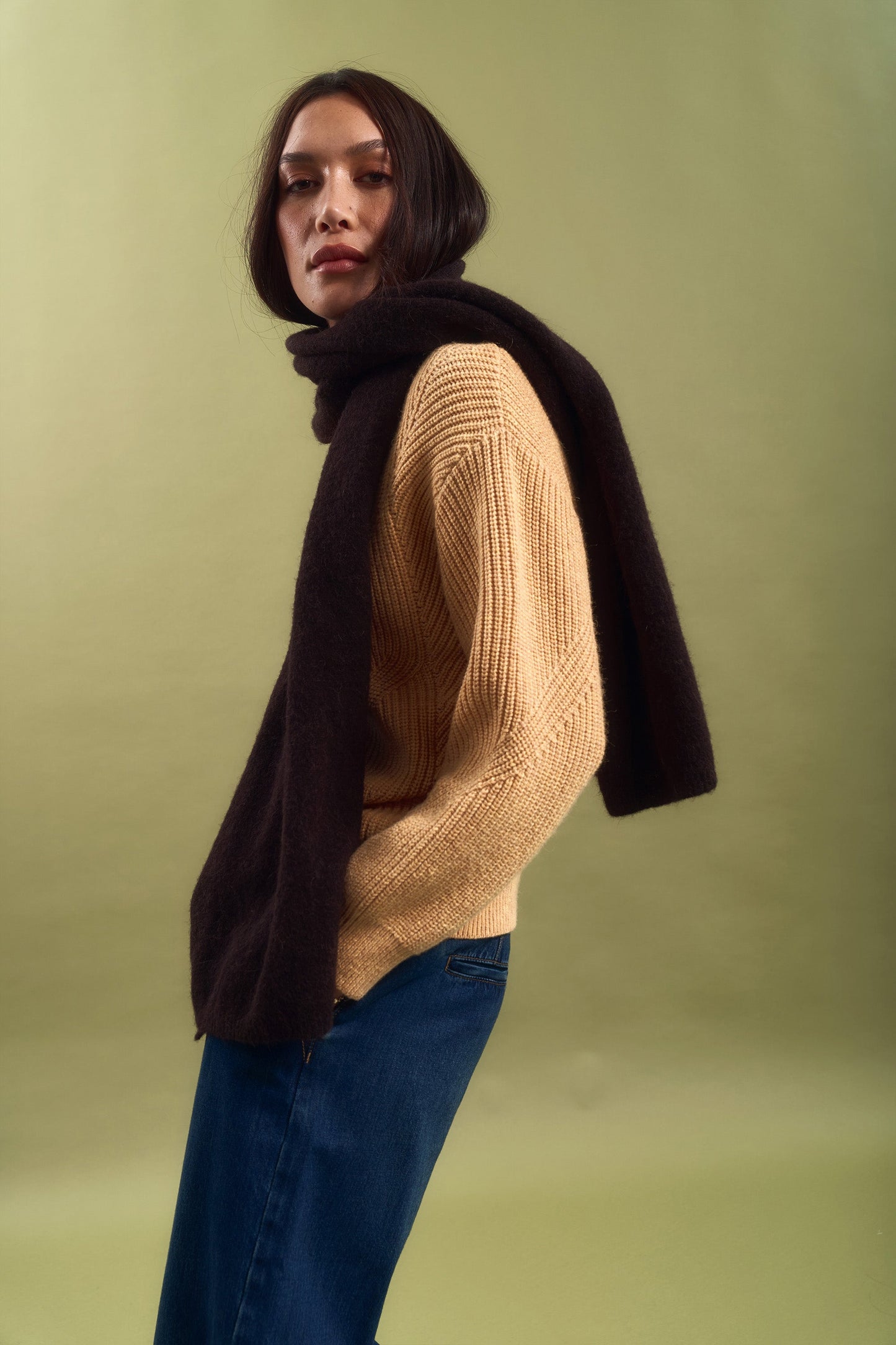 Olive Chunky Knit Cardigan
