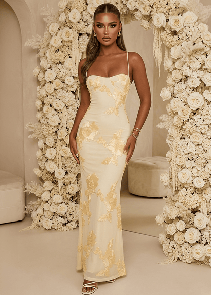 Blissful Moments Maxi Dress - Yellow